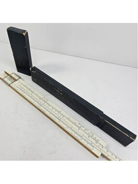 Slide Rule Sun Hemmi Japan Hughes-Owens Wooden in Original Case